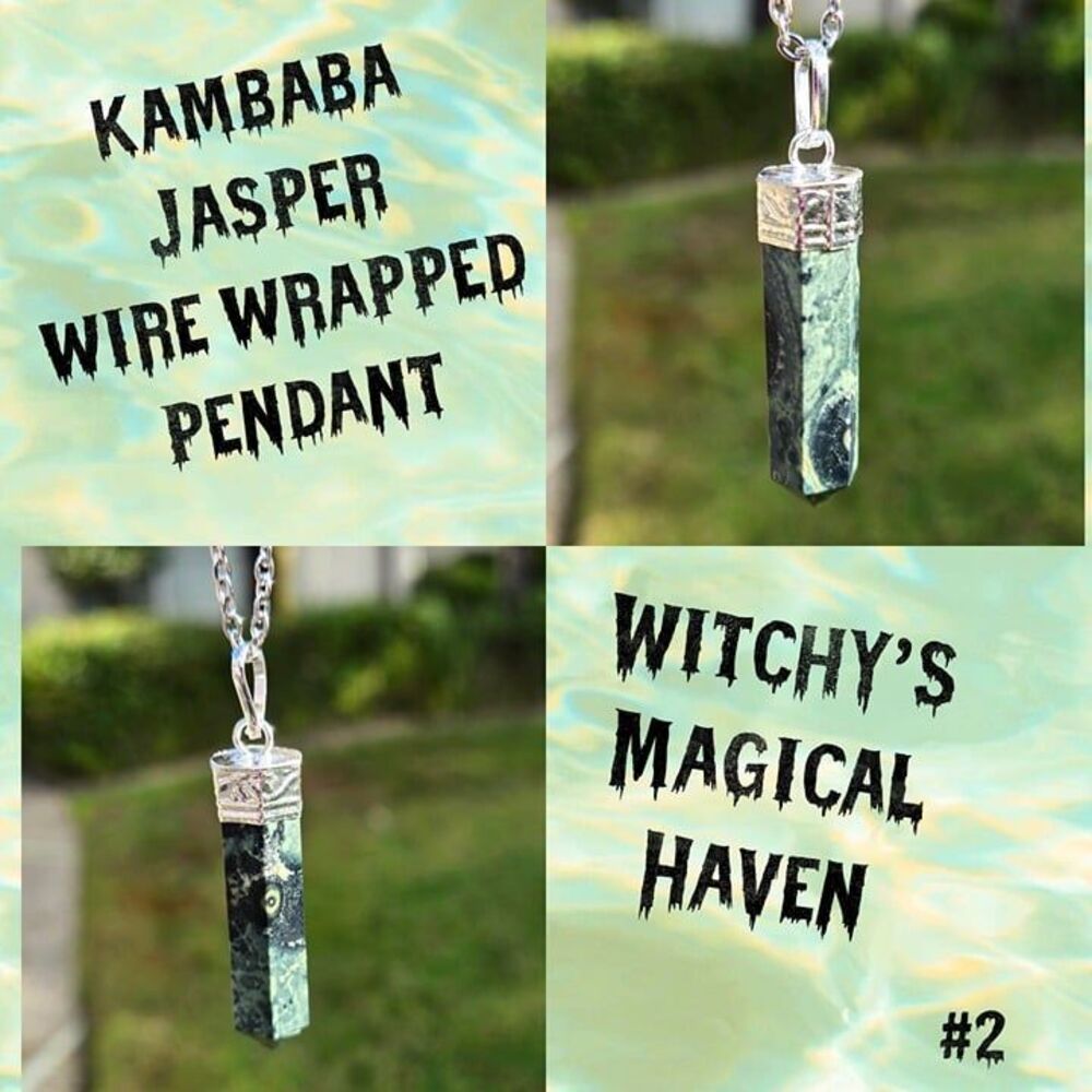 Kambaba Jasper Crystal Point Pendant